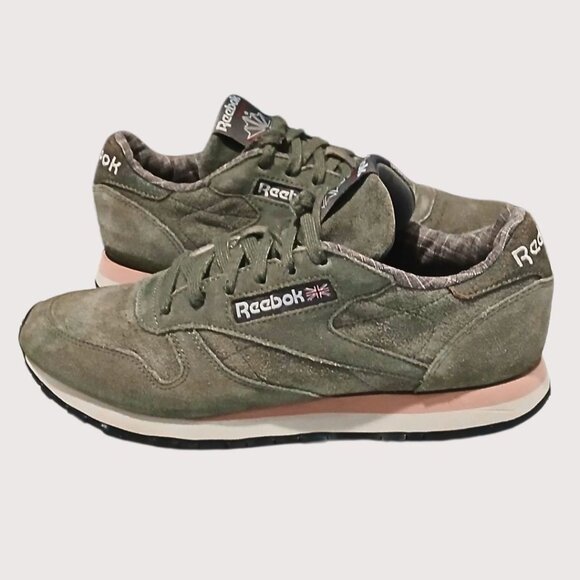 Reebok Shoes - Reebok Classics Suede Women 7 Gray Ironstone Pink Skull Grey Athletic BS5418